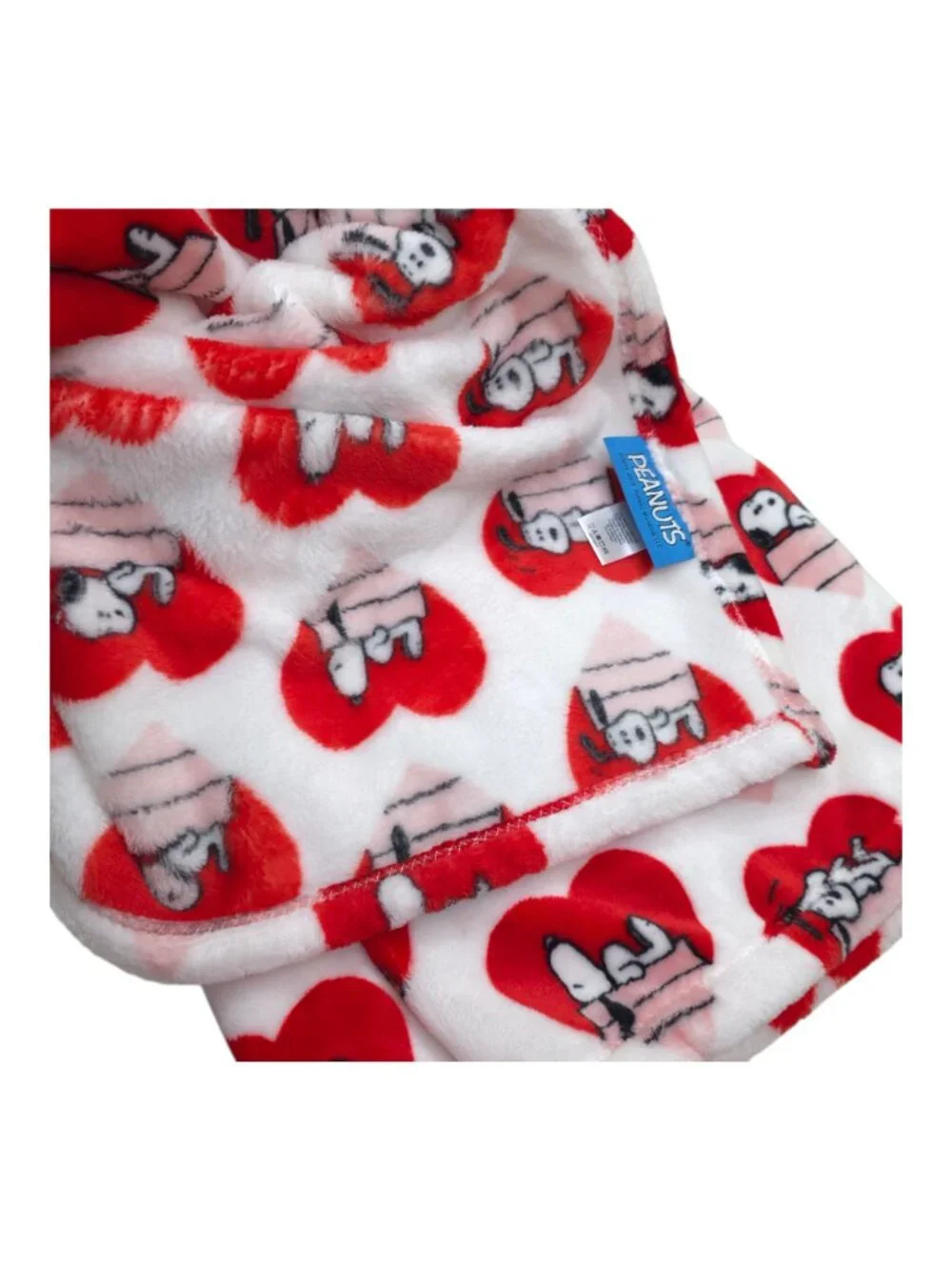Peanuts Snoopy Heart Pattern Pet Plush Throw Blanket Extra Long 60x70 Berkshire